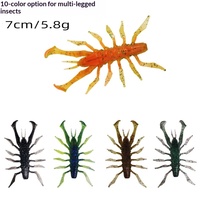 OEM/ODM Leurre souple en PVC 7cm/5.8g, imitation araignée, crevette ou insecte multi-jambes, pour bar, poisson mandarin, mer et lac