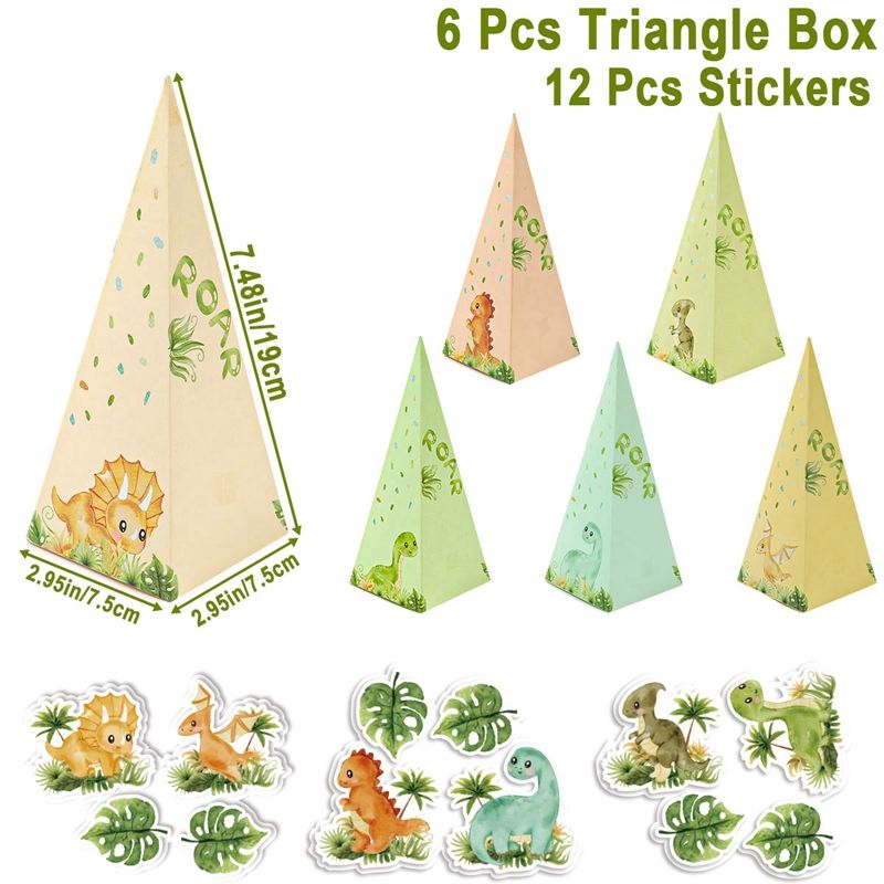 El Triángulo del dinosaurio encajona las etiquetas engomadas 6 PCs + 18 PCs