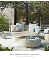 Style nordique trois pièces PE en osier rotin chaise meubles de Patio cour salon canapé combinaison pour terrasse jardin canapés