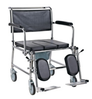 Chaise de douche multifonctionnelle portative pour handicapés en fauteuil roulant avec repose-jambes détachable chaise d'aisance pliante