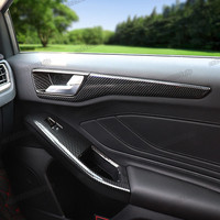Accessoires d'intérieur de voiture en fiber de carbone pour ford focus mk4 2019-2022, kits de contrôle central du panneau d'engrenage, bol de porte, modification du style automatique