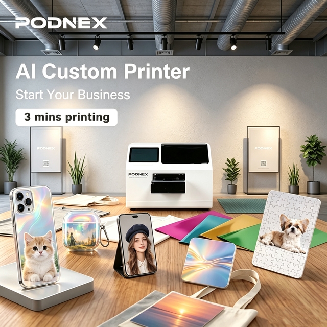 PodNEX Custom Phone Case Printer, UV Flatbed Printer for Phone Cases, Personalized Phone Case Printer