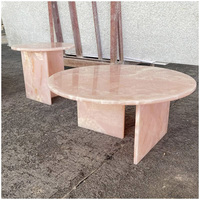 Table basse carrée moderne en marbre onyx rose pur pour appartement, villa, grand hôtel, salon, projet de design