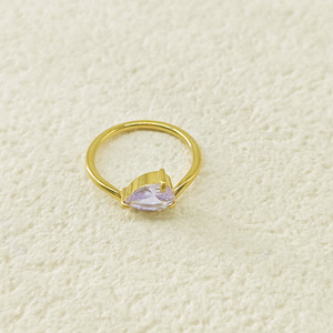 18K chapado en oro no se deslustre joyería de acero inoxidable delicado circón eternidad anillo apilable fino - Product Image 6