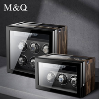 M&Q Enrollador de Relojes Automático Inteligente con Chip de IA de Doble Núcleo, Silencioso, con Almohadilla de Resorte Telescópica, Pantalla LCD con Huella Dactilar para 4, 6 u 8 Relojes Automáticos Z73