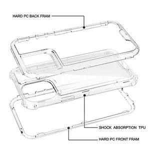 For Tecno Spark Go 2024/20 Pro 3 Layers Shockproof Crystal Clear Transparency Soft TPU 360 Mobile Phone Case For Iphone Designer