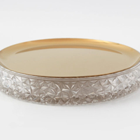 Plateaux ronds jetables en acier inoxydable avec bases en verre, décoratifs, pour fruits et collations, pour mariages et décorations de table à domicile (vente en gros)