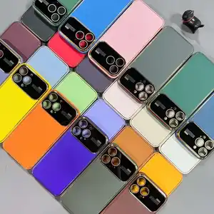 热卖拼接颜色设计硬电脑相机玻璃外壳适用于iPhone 15 14免费送货电子配件