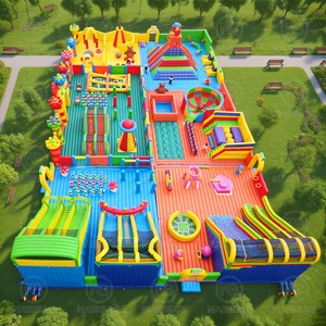 Big Bounce Inflatable Theme Park Kid Play Amusement Park <strong>Large</strong> Inflatable <strong>Obstacle</strong> Castle Slide Blow up Bouncer Combo Playground - Product Image 1