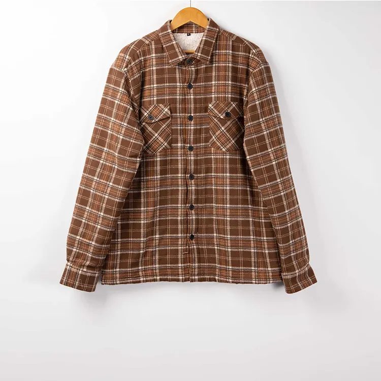 Factory Custom Price Casual Wear Soft Yarn Dyed Plaid Flannel Cotton Men Long-sleeved Shirt