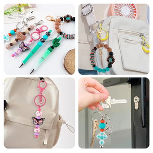 Nouveauté : <span class=keywords><strong>Lot</strong></span> de 100 perles focales en <span class=keywords><strong>silicone</strong></span> à motif de personnage de dessin animé, pour stylos, porte-clés, cadeaux faits main, bijoux DIY et création - Product Image 5