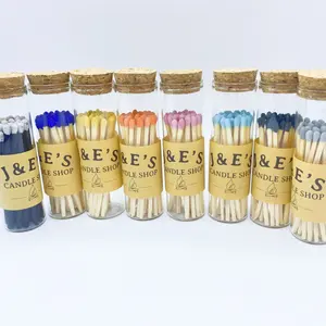 New Custom Colorful Match Sticks In Glass Jar Factory direct household canned wooden matches 3 inch matches