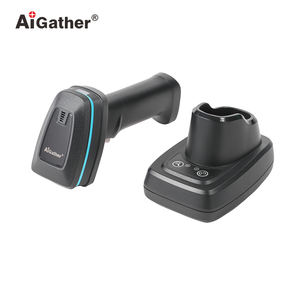 Lecteur de codes-barres sans fil Bluetooth mains libres, longue portée, lecteur de codes QR, scanner de codes-barres 1 <span class=keywords><strong>million</strong></span> de codes avec base - Product Image 1