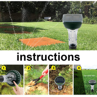 Vole serpent répulsif étanche solaire repousse chats souris répulsif à ultrasons pour animaux pour les chantiers avec lumière solaire lumière LED extérieure