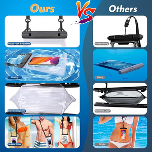 Estuche Impermeable Flotante Grande para Teléfono, Doble Espacio, Transparente, con Capa de Sellado Adicional, Cordón Ajustable para Surf y Snorkel - Product Image 6