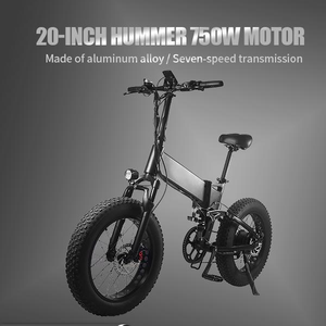 Bicicleta Plegable con Llantas Gruesas de 20" y 4.0, Batería de Litio de 500w 48v 13ah, Alcance de 50km, Frenos de Disco Hidráulicos de 7 Velocidades, Bicicleta Eléctrica para Adultos Hanma-cruis - Product Image 5