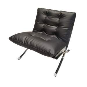 Sillón de Ocio <span class=keywords><strong>Oum</strong></span>, Estilo Nórdico de Mediados de Siglo, Estilo Wabi-Sabi Moderno, Cuero Genuino, Cómodo, Sofá Individual, Metal - Product Image 3