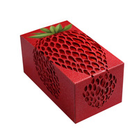 Boîte cadeau romantique en forme de fruit rouge, creuse, à double compartiment, avec impression sérigraphique, design unique