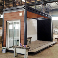 Imite — maison en bois, extension de luxe précommandée, en acier, avec escaliers et clôture, conteneur en verre pliable, villa, 20 pieds