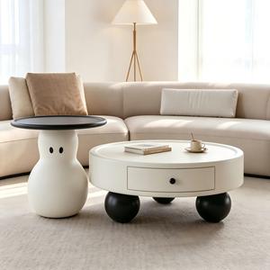 Modern Farmhouse Wooden Cream-style Coffee <b>Table</b> for Hotel Apartment Living Room-Durable Eco-Friendly Easy Room Furniture - Product Image 2