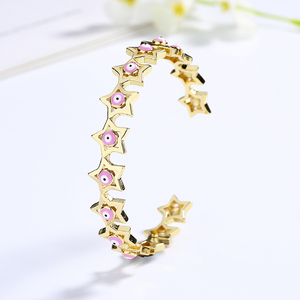 Vente en gros énigmatique Oeil de diable en laiton plaqué or 18 carats Zircon cubique Bracelet de luxe Bracelet Bijoux de mode - Product Image 5