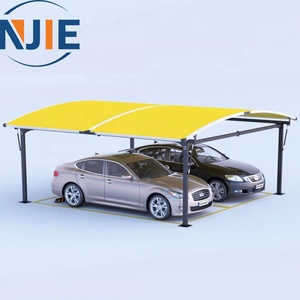 Abri de voiture en métal de style moderne simple Panther Creek avec filet d'ombrage, <span class=keywords><strong>bois</strong></span> traité sous pression pour le stationnement des <span class=keywords><strong>voitures</strong></span> et le garage - Product Image 1