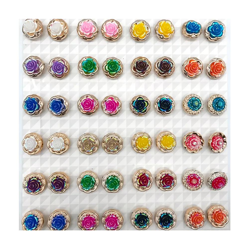 Professional production exquisite accessories flower buttons shape color DIY female Resin button