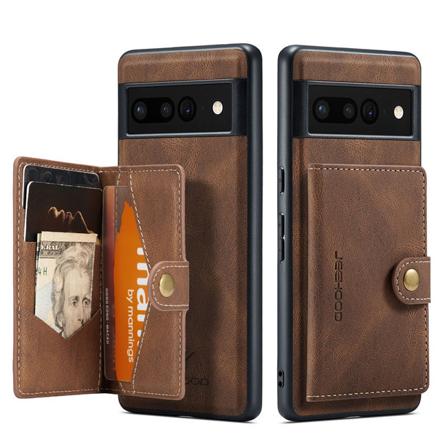 For Google Pixel 7A Pixel7 7 6 Pro 6A Back Cover Jeehood J01 Retro Luxury Magnetic Wallet Card Leather Shockproof Phone Case