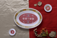 Assiette de service ovale profonde pour légumes poissons poulet mélamine restaurant vaisselle en plastique pour cuisine chinoise