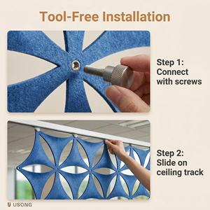 Panneau Acoustique 3D Flocon de Neige en PET, Solution Anti-Bruit en Polyester Conforme ROHS, Installation <span class=keywords><strong>Facile</strong></span>, Idéal pour Bureaux et Hôtels, Cloison de Séparation - Product Image 6