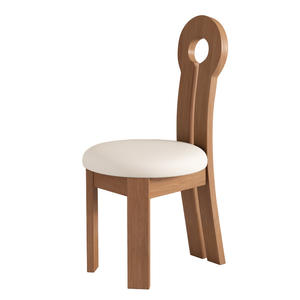 Chaise de salle à manger en bois moderne avec dossier rembourré, mobilier pour la maison et les restaurants, design de style français - Product Image 4