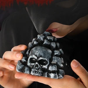 Sifflet de mort en céramique avec cadre en pierre, sifflet hurlant, accessoire effrayant pour Halloween, sifflet tribal ancien pour enfants - Product Image 5