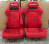 Sièges Recaro avec rails coulissants pour voiture, sièges baquet d'origine Recaro lx Classic, sièges Recaro en daim rouge
