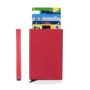 FSW246 New Aluminum RFID Blocking Auto Pop up Slide Credit Holder Metal Front Pocket <strong>Cards</strong> Box Wallet - Product Image 6