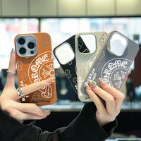Étui de téléphone de luxe en cuir PU à motif croisé, antichoc, style urbain, pour iPhone 16 Pro Max (vente en gros)