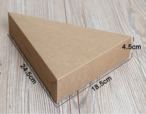 Boîte triangulaire en carton kraft jaune écologique de qualité alimentaire, emballage de crêpes, <span class=keywords><strong>pizza</strong></span>, tranche de gâteau, vente en gros - Product Image 5