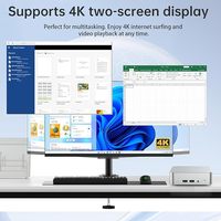 Mini PC para Uso Empresarial (4C/4T) 8GB RAM 128GB SSD Windows 10 WiFi/BT/USB-C/ Gráficos Integrados 4K RJ45 LAN