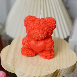 Bougie parfumée en forme d'ours rose, écologique, artisanale, créative, en forme d'ornement 3D, en cire de soja, parfumée, cadeau pour la décoration de la maison et les mariages - Product Image 3