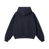 Sweat-shirt à capuche pour homme en coton de haute qualité 345 g/m², tissu épais confortable, coupe ample, logo personnalisé, bleu marine, streetwear surdimensionné