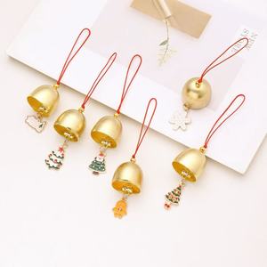 Campana de Navidad de Aleación Soododo con Forma de Copo de Nieve, Campana de Viento con Impresión UV, Decoración para Puerta de Coche, Regalos Navideños - Product Image 1