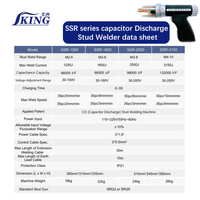 Máquina de soldadura de pernos de descarga de condensador IKING SSR con tiempo de carga de 0-3S