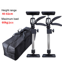 Penyangga Teleskopik Stainless Steel yang Dapat Disesuaikan 40cm 82cm Pengangkat Furnitur DIY Alat Pertukangan Anti-Selip OEM/ODM Dapat Disesuaikan