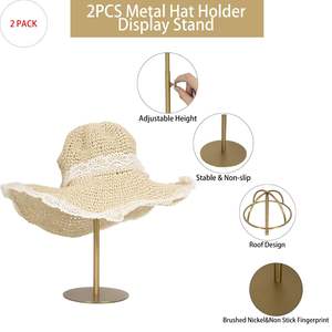 Adjustable Height Gold Stainless Steel Hat <b>Rack</b> Store <b>Display</b> Stand for Hats Eco-friendly <b>Display</b> <b>Rack</b> - Product Image 5