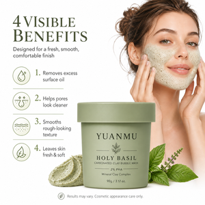 Mascarilla Facial Purificante de Burbujas de Albahaca <span class=keywords><strong>Sagrada</strong></span>, Crema Limpiadora de Poros, Hidratante y Controladora de Grasa, Elimina Puntos Negros - Product Image 4