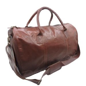 กระเป๋าเดินทางหนังแท้สีน้ำตาลสำหรับผู้ชาย – กระเป๋าถือสำหรับออกกำลังกายและกีฬาในวันหยุดสุดสัปดาห์ที่ปรับแต่งได้ - Product Image 4