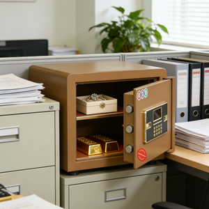 <span class=keywords><strong>Coffre</strong></span>-<span class=keywords><strong>fort</strong></span> ignifuge à double verrouillage, empreinte digitale, clé, acier laminé à froid robuste pour hôtels, bureaux, entrepôts, écoles, hôpitaux, banques - Product Image 1