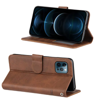 Étui de téléphone en cuir PU rabattable, résistant aux chocs et imperméable pour 16 Pro Max 11 12 13 14 15 Promax, avec porte-cartes