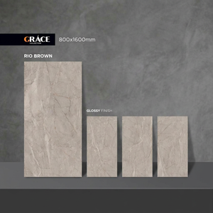 Azulejos de porcelana pulida Super Grey de 800x1600 mm con aspecto de mármol para pisos y paredes de baños e interiores. - Product Image 3