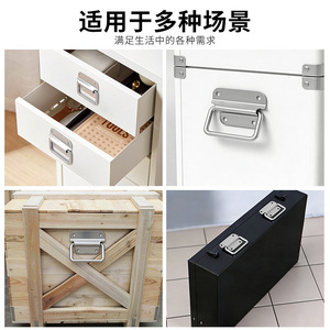 Stainless Steel Folding Handles 50 75 100 Mm <b>Brushed</b> Surface Mount Drawer Box Tool Pull Ring Handle Durable - Product Image 5