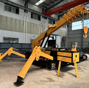 Grue araignée hydraulique à flèche télescopique, mini-grue sur chenilles à rotation 360 degrés, hauteur de levage 14 m, prix usine - Product Image 3